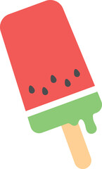Flat design illustration of watermelon popsicle