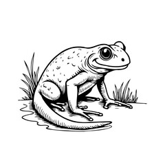 Whimsical amphibian illustration a playful frog design with expressive eyes captures the charm of