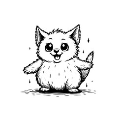 Whimsical Creature Illustration: A Delightful Cartoonish Being Ready to Spread Joy with Open Arms