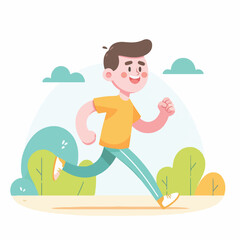 Happy man jogging