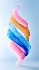 Abstract Layered Paint Swirls in Pastel Colors