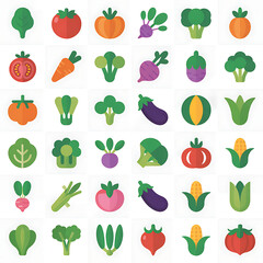 Obraz premium set of vegetables icons