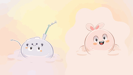 Creative Cartoon Vector Illustration of Smiling Character with Bright Colors