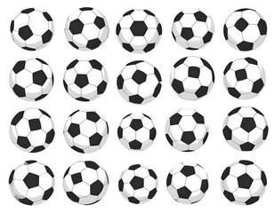 Various soccer ball views
