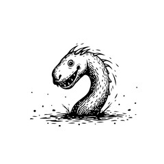 Fototapeta premium Whimsical mythical creature emerging from shadows a delightful drawing creating storybook fantasy