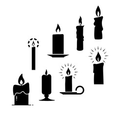 Candle vector icon with simple flame design, perfect for decoration, celebration, religious, and graphic illustration.