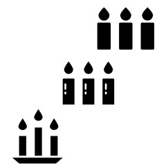 Candle vector icon with simple flame design, perfect for decoration, celebration, religious, and graphic illustration.