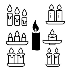 Candle Vector Icon – Burning Wax Light Symbol for Decoration and Religious Design
