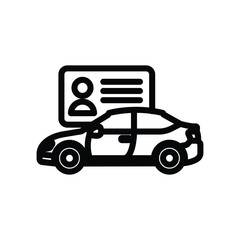 Driving License and Car Icon:  A Simple Graphic Representation of Vehicle Ownership and Identification