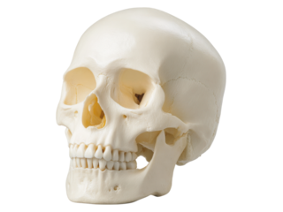 Human skull model anatomy study medical science, Isolated On White Background, Png Transparent