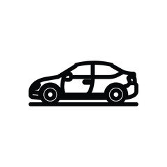 Simple Car Icon: A Clean Vector Illustration of a Side Profile Coupe