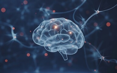 Abstract brain on dark background