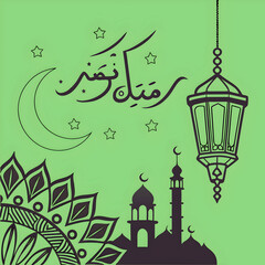 green milad un nabi background with a lantern