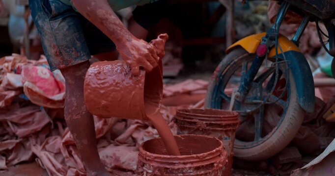 Drying Wet Mud into Clay: Process for Ganpati Idol Making