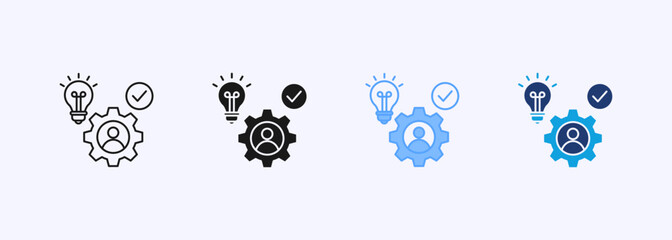 Competence Icon Set Multiple Style Collection