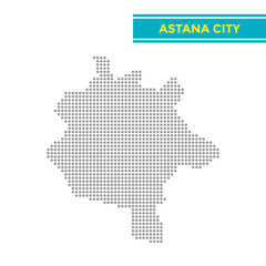 Dotted map of Astana City in Kazakhstan