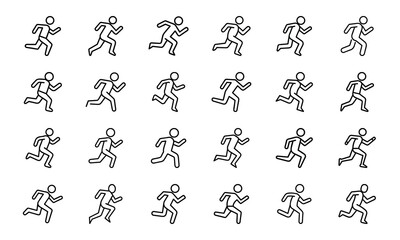 Fitness and Workout Line Icons Set Exercise, Gym Training, Weightlifting, Yoga, Martial Arts, Boxing, Running, Swimming, Sports and Healthy Lifestyle Vector Illustrations