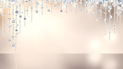 Obraz premium Elegant Diamond Sparkle Backdrop with Falling Glitter from Top and Wide Lower Blank Copy Space for Design