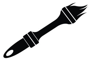 Black paint brush with white background for artistic designs and projects