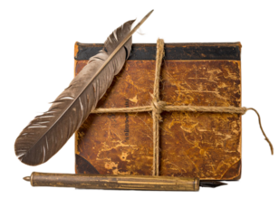 old book and feather