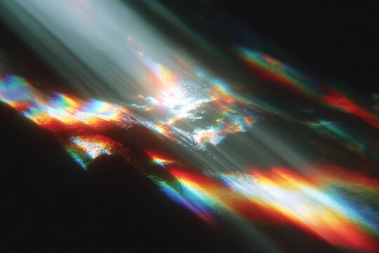 Abstract vibrant light streaks with chromatic aberrations