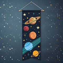 a banner outer space scene background