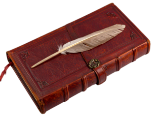 old book with feather and ink