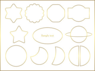 おしゃれに輝くゴールドの宇宙フレームセット