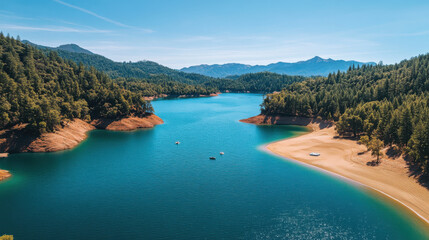 Fototapeta premium lake and mountains 