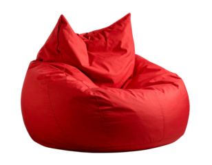 Red Beanbag Chair Front View, isolated on transparent background PNG
