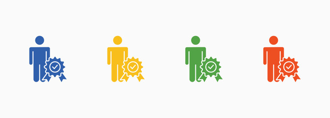 Qualification Icon Set Color Multiple Style Collection