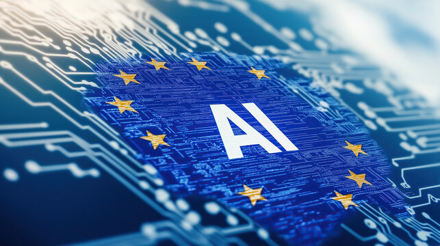 Advanced artificial intelligence circuitry displays intricate electronic patterns and connections.