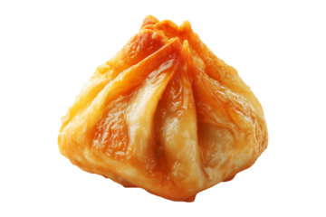 Australia dim sum deep fried dumpling topped with sesame, isolated isolated on white transparent background, concept of Asian cuisine