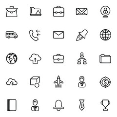 Modern business icons representing communication, growth, and success