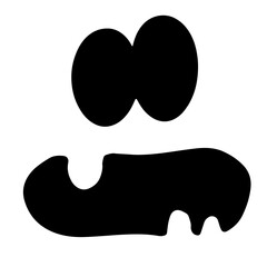 Scary Jack O Lantern, Cute Halloween Pumpkin Faces Cartoon Silhouette