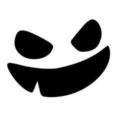 Scary Jack O Lantern, Cute Halloween Pumpkin Faces Cartoon Silhouette