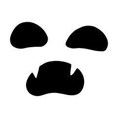 Scary Jack O Lantern, Cute Halloween Pumpkin Faces Cartoon Silhouette