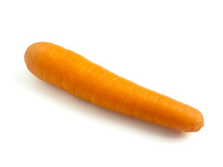 Fresh orange carrot isolated on clean white background, healthy organic vegetable for cooking and diet