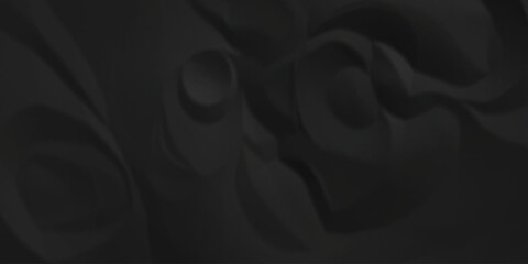 Black cardboard wrap cover crumpled paper background. old paper wrinkle texture pattern. wrinkled arts craft and Seamless crumpled paper.	