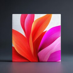 Abstract Pink Purple Orange Gradient Mesh Art