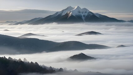snow covered mountains in winter