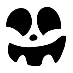 Funny and Scary Halloween cute Face Pumpkin Silhouettes