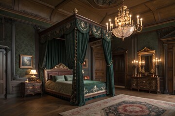 bedroom with fireplace
