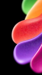 Abstract Rainbow Neon Shapes with Glossy Texture