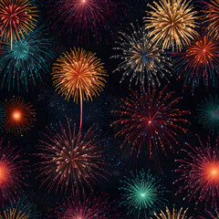 Obraz premium Fireworks show composition