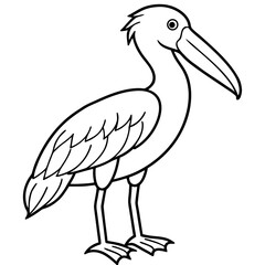 Shoebill line art vector