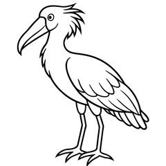 Shoebill line art vector