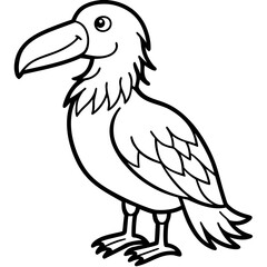 Shoebill line art vector