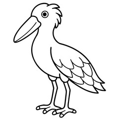 Shoebill line art vector