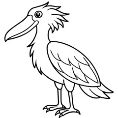Shoebill line art vector